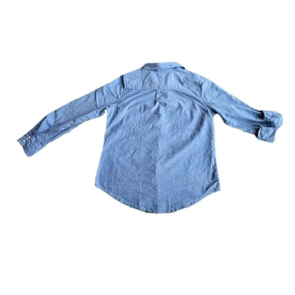 St Johns Bay, Size PS, Blue Chambray Denim Longsleeve Button-up Shirt - Picture 2 of 8